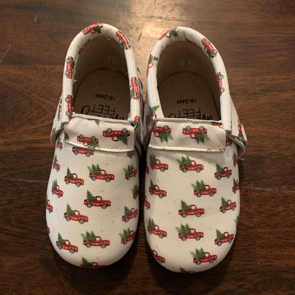 Monkey feet 18/24 months Christmas tree print